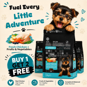 Buy 1 Get 2 Free Compy Supreme Junior Dog Food Small Breeds 1.5kg