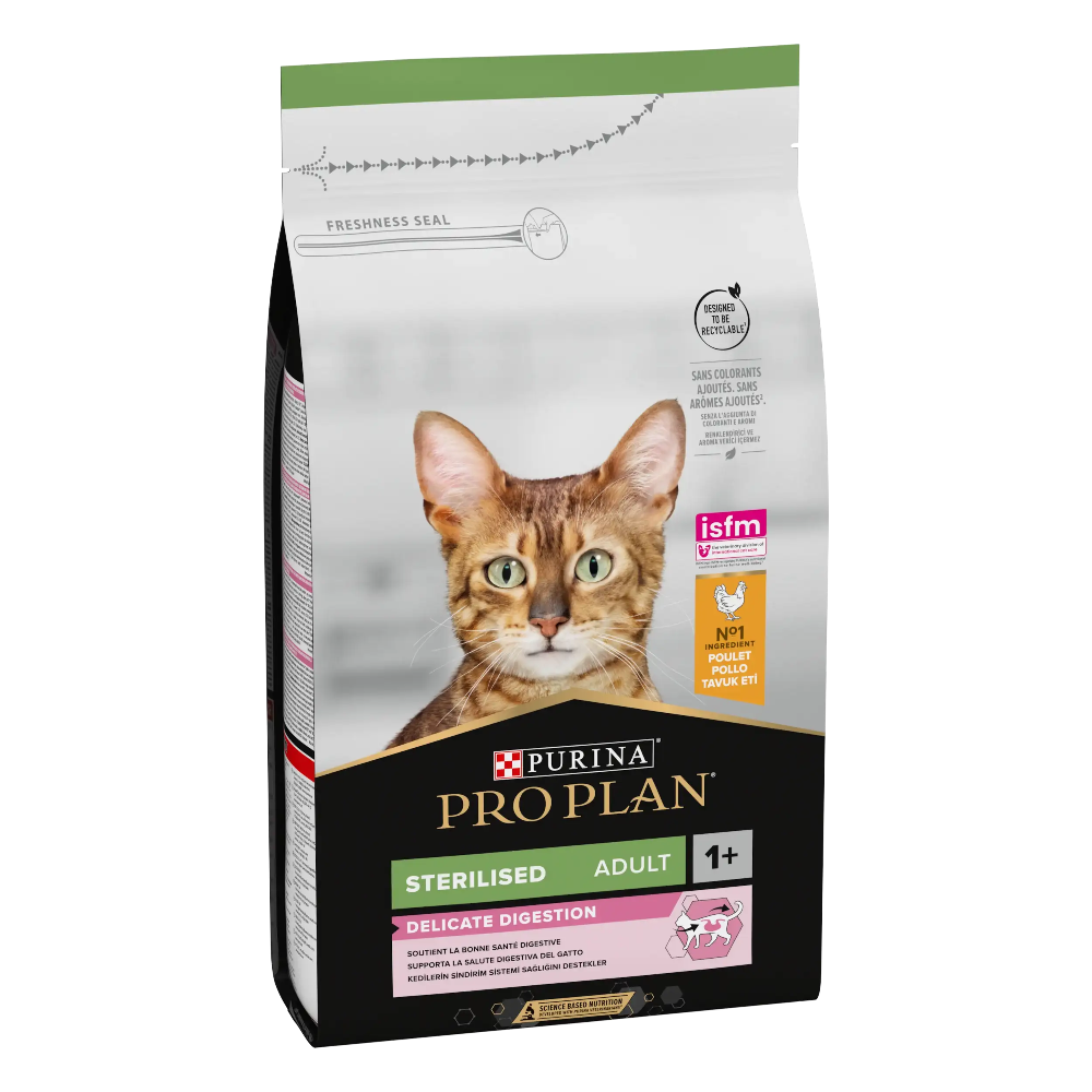 07613036519991_C1L1_44201211_0.png Pro Plan Delicate Digestion Dry Food with Chicken for Sterilized Adult Cats 1.5 kg - Image 1