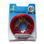 30 Ft Tie Out Cable Heavy Duty Outdoor Leash for Dogs Up to 60 LBS