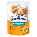 Club 4 Paws Pouch with Mackerel in Gravy for Adult Cat 85 gr