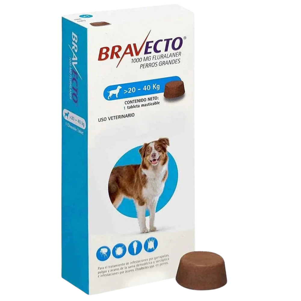 51KyUZYZqL.png Bravecto MSD 20-40Kg Adult Dog Flea & Tick Treatment - 1 Tablet - Image 1