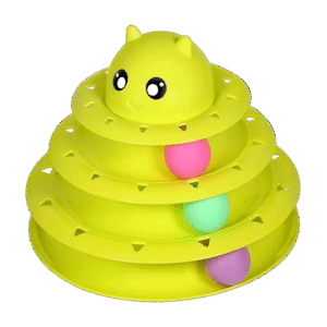 Cat Toy Roller 3-Level Turntable Cat Toy Balls With Three Colorful Balls - Image 1