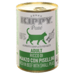 Kippy Wet Food For adult Cat beef with Small Peas 400 gr