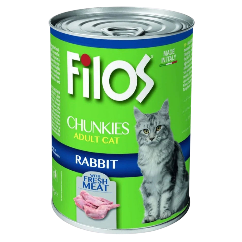 61YV-OyUApL_376ec707-e687-4426-a114-87f1a21df62a.png Filos Adult Cat Chunks with Rabbit 405g - Image 1
