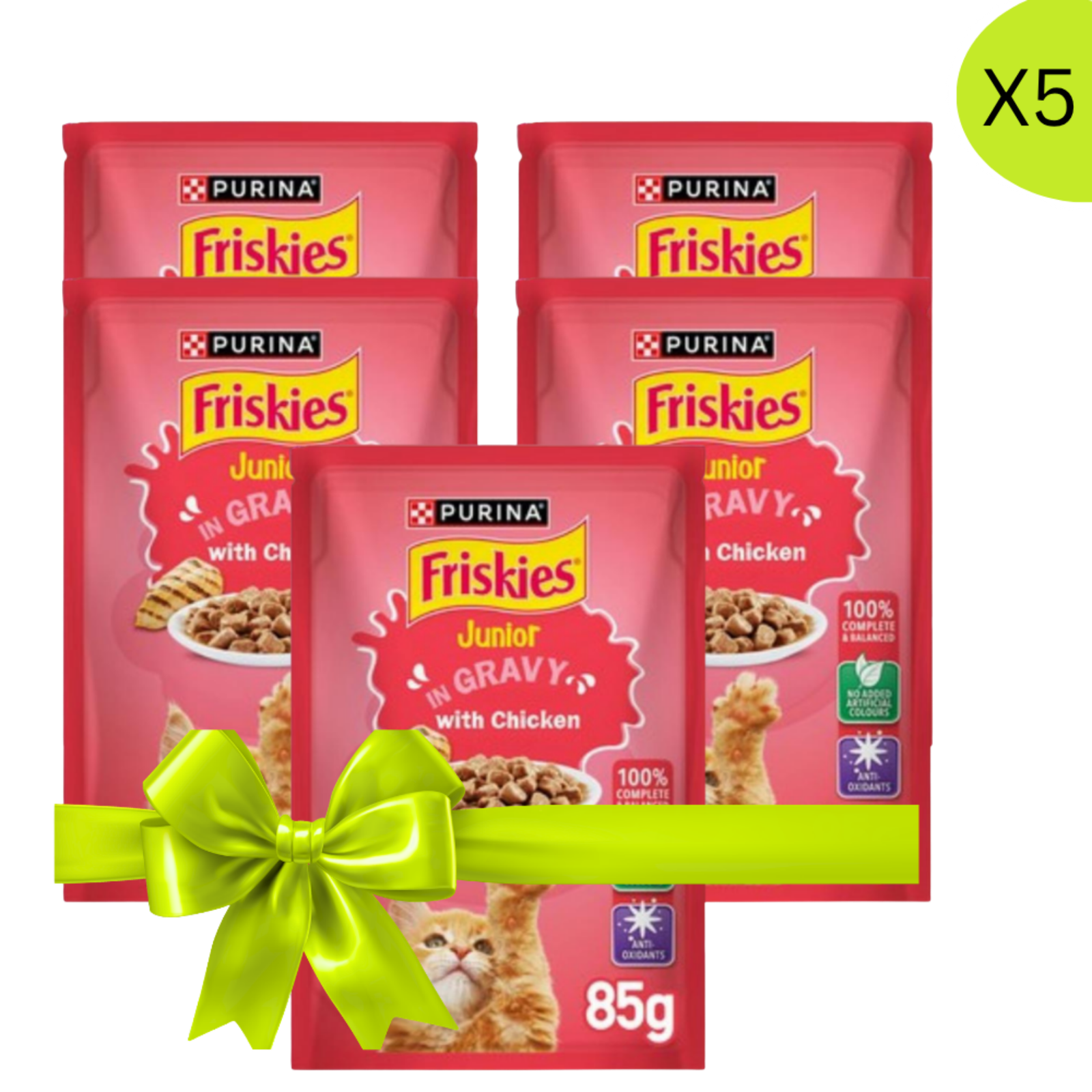 6221007045694_8_20260914134805398.png Buy 4+1 Free Friskies Kitten Chicken Chunks in Gravy Wet Cat Food Pouch 85g - Image 1