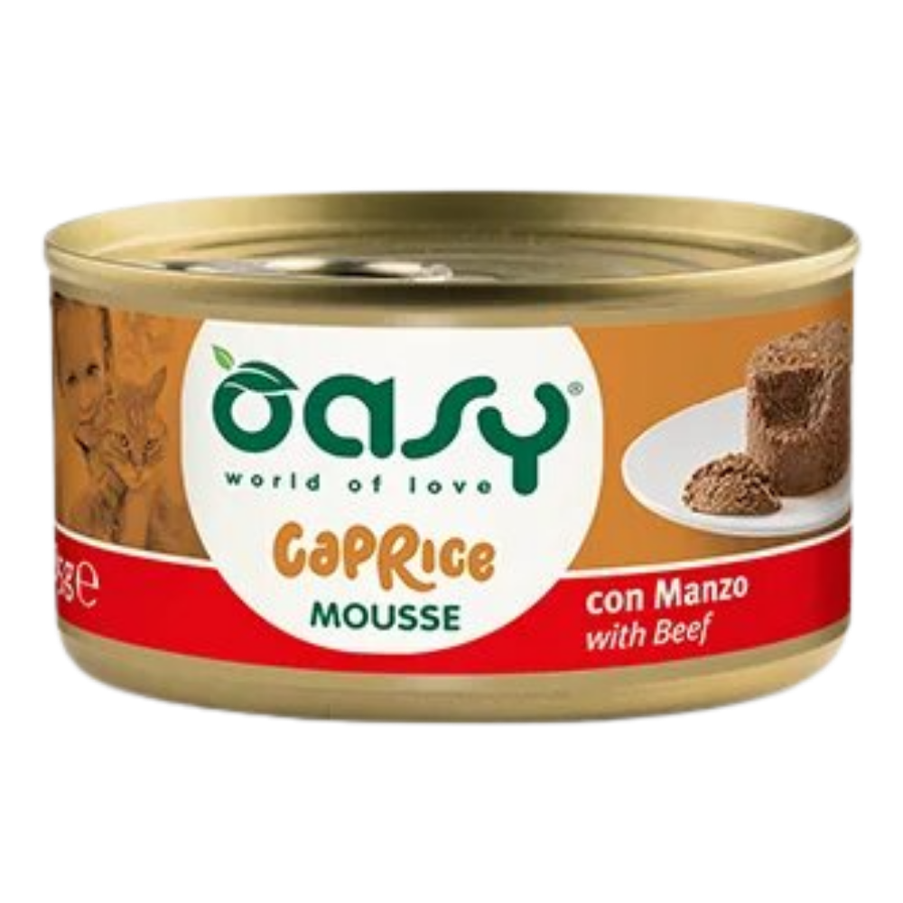 8053017342795_20260616145653571.png Oasy Wet Cat Food Caprice Can Mousse with Beef 85g - Image 1