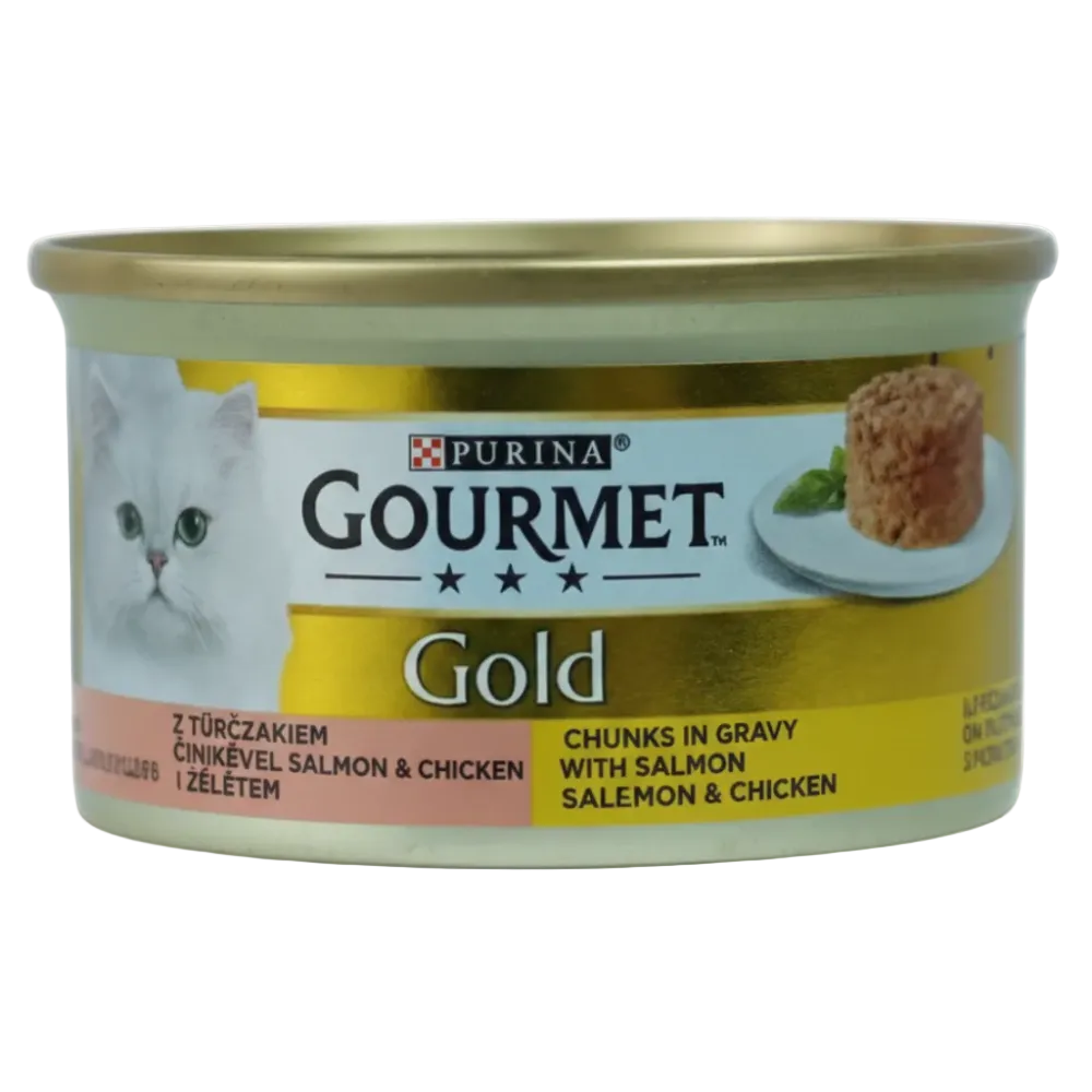 Gemini_Generated_Image_1ch2051ch2051ch2.png GOURMET PURINA GOLD WITH SALMON and CHICKEN 85 GR - Image 1