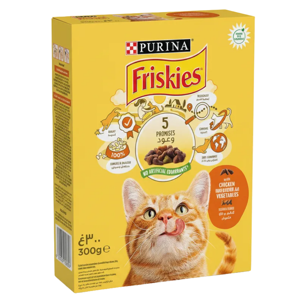 Gemini_Generated_Image_7y3af97y3af97y3a_20260525124644588.png Friskies Cat Dry Food with Chicken & Vegetables 300g - Image 1