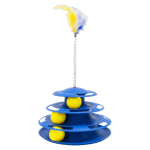 Tumbler Wheel Cat Toy 3 Floor with feather - Image 1