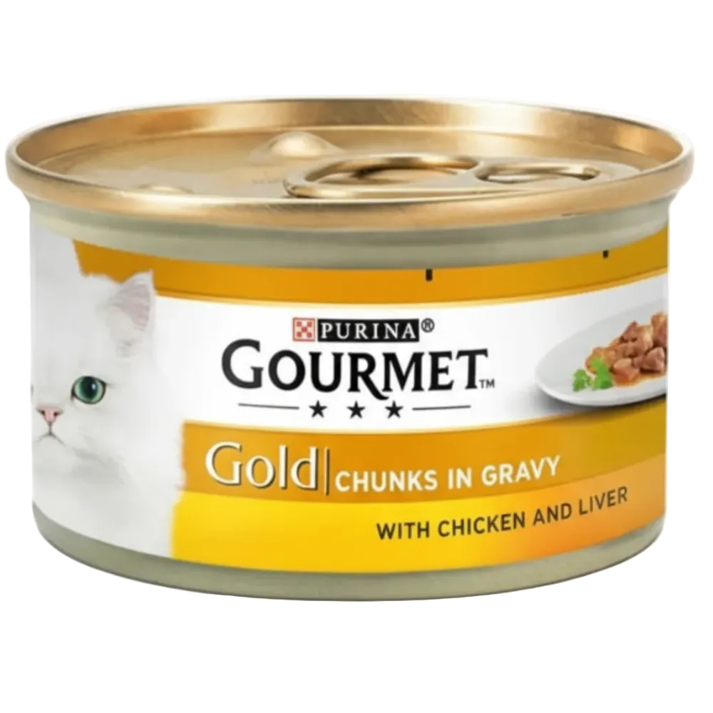 Gemini_Generated_Image_mdx1cqmdx1cqmdx1.png GOURMET PURINA GOLD WITH CHICKEN and LIVER 85 GR - Image 1
