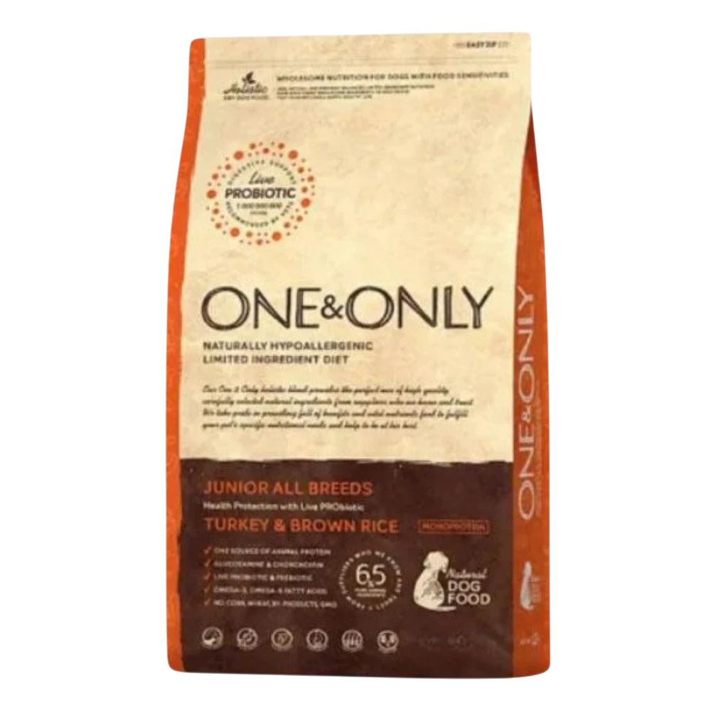One_OnlyDogDryFoodForJuniorAllBr.png One & Only Dry Food for Junior All Breed Turkey & Brown Rice - Image 1