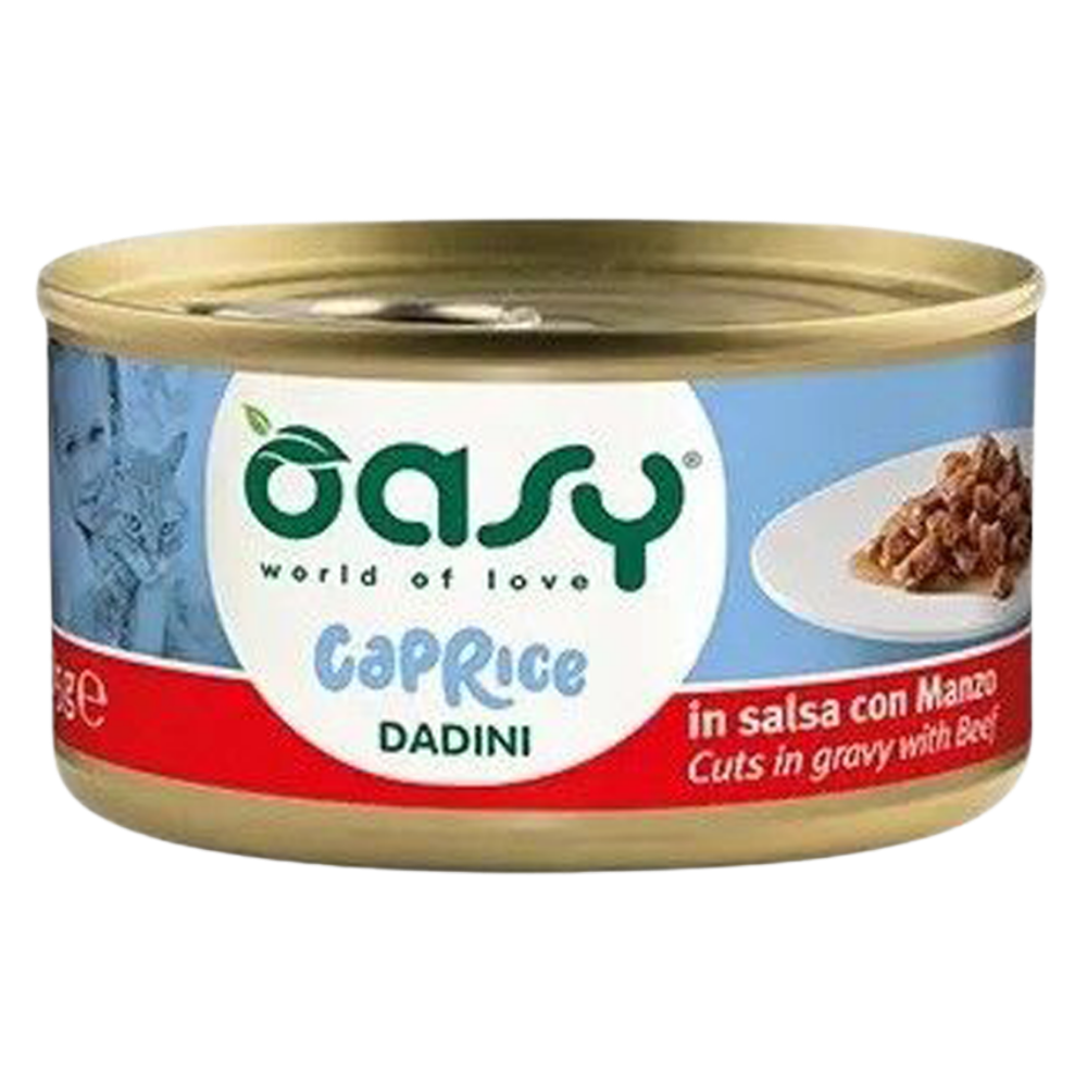 VesaRQciuBCLs5r57DD82vDdBn1482vJ_20260616160013760.png Oasy Wet Cat Food Caprice Dadini Cuts in Gravy with Beef 85g - Image 1