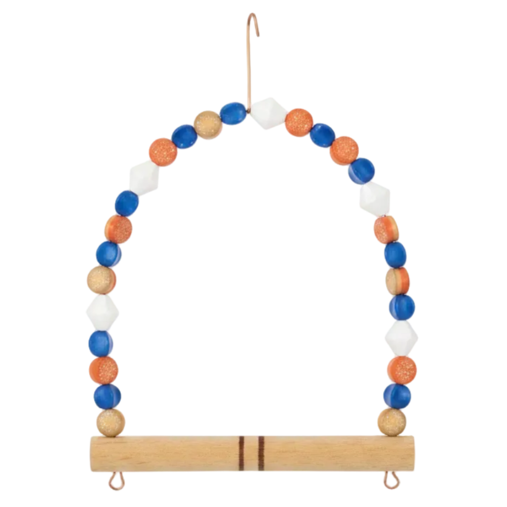 bird-perch-blue-orange.png Bird ColorHop Swing Size 14*11.5Cm - Image 1