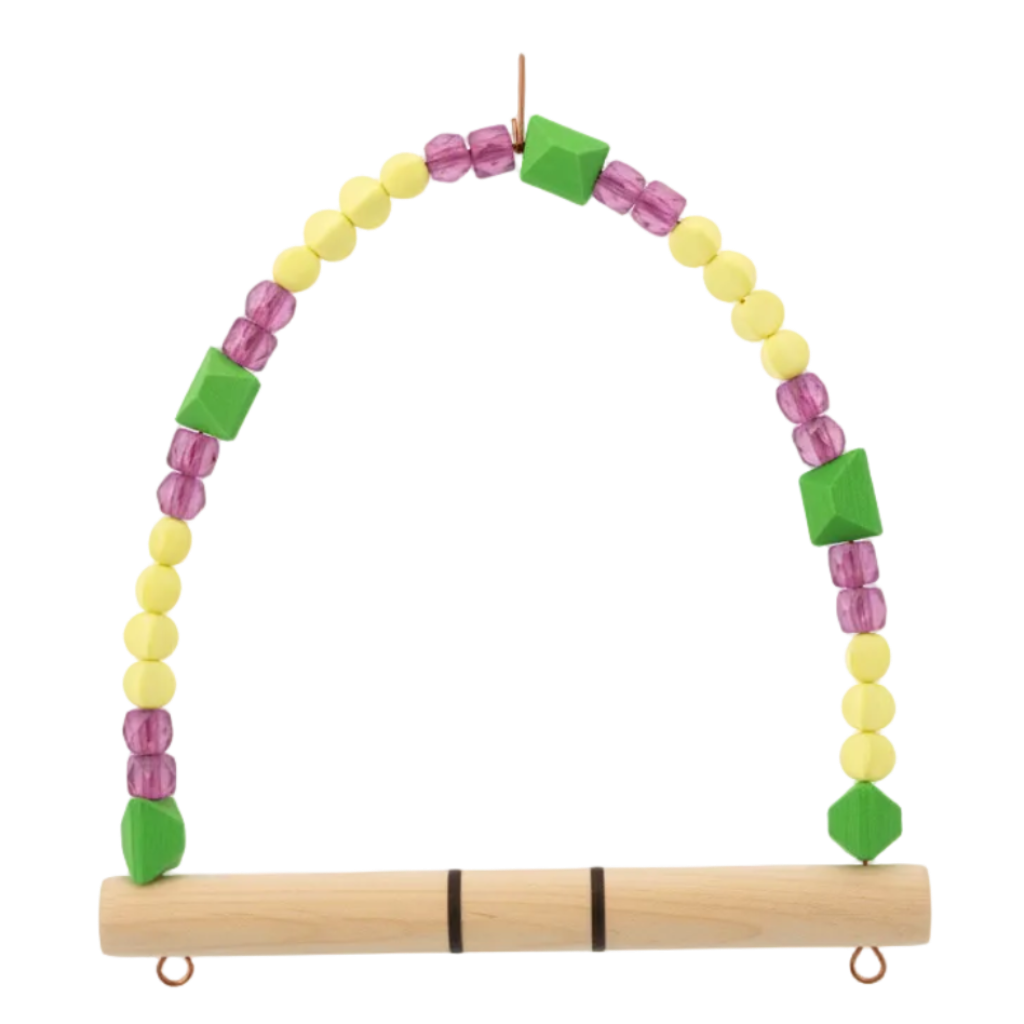bird-perch-green-yellow-purple.png Bird Sunset Perch Size 16*15Cm - Image 1