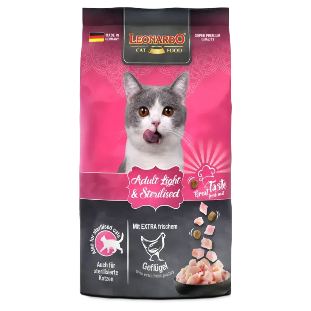 bl-adult-light-300g-front_1920x1920_8e8fcd81-3a7e-49a6-858c-5ed011a64bf9.png Leonardo Dry Food For Adult Cats Light and Sterilised With Poultry - Image 1
