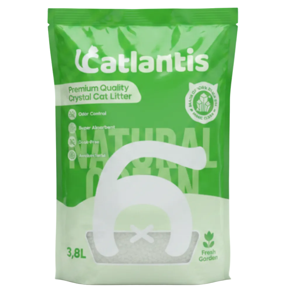 catlantis-green-front_20260520095051492.png Catlantis Crystal Cat Litter Fresh Garden 3.8L - Image 1