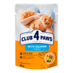 Club 4 Paws Pouch with Salmon in Gravy for Adult Cat 85 gr