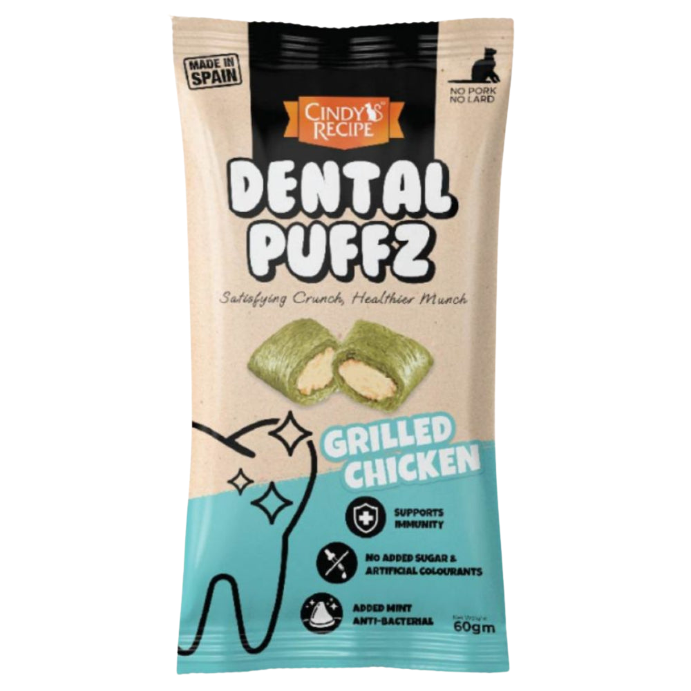 inv_product-1760433163434.png Cindy Recipe Dental Puffz Cat Treat Grilled Chicken 60g - Image 1