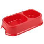 Plastic Dual Compartment Pet Bowl - Food & Water Feeder ( 38 Cm * 18 Cm )