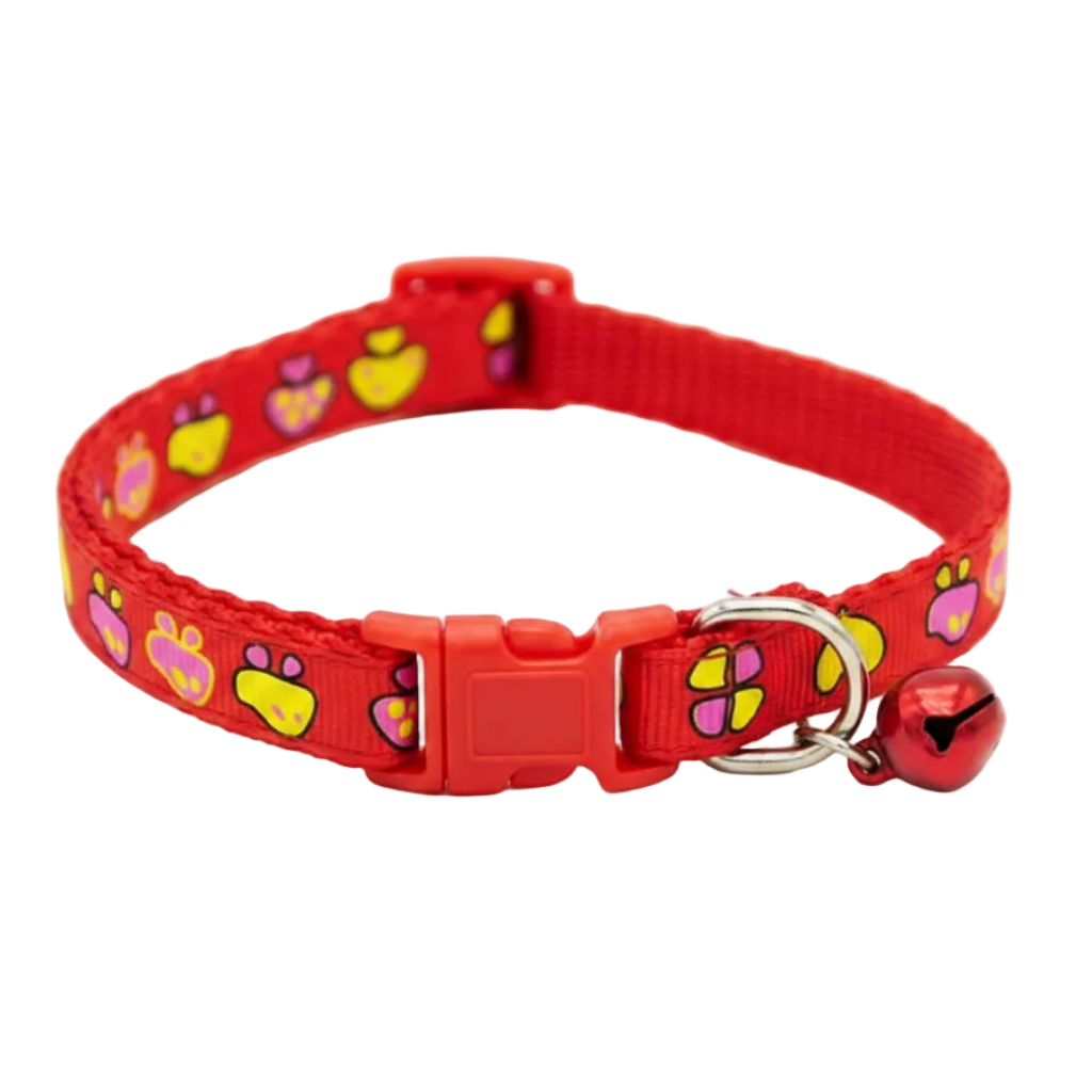 red-paw-collar-white-bg.png Cat Collar Size Small - Image 1