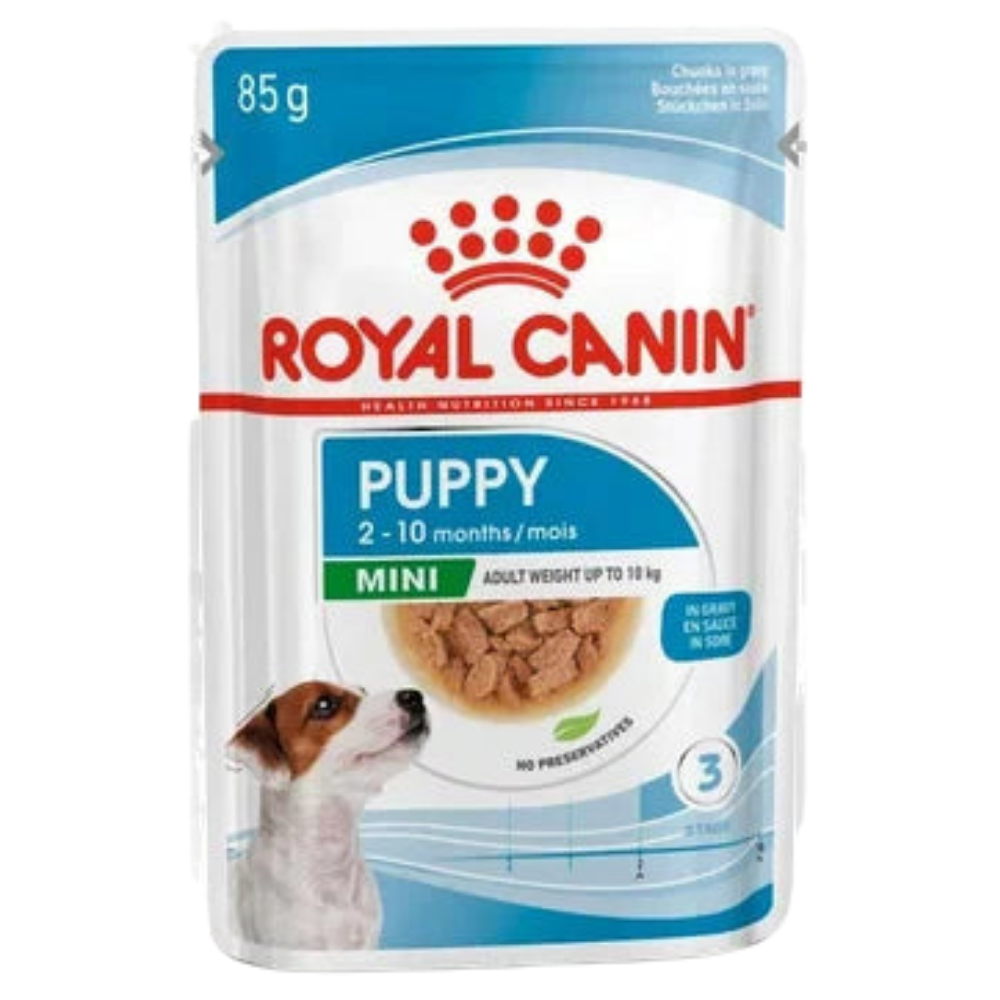shopify_asset-2026-06-09T210238.263.png Royal Canin Wet Food Mini Puppy in Gravy Pouch 85 g - Image 1
