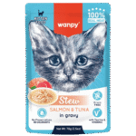 Wanpy Wet Food Kitten Salmon&Tuna In Gravy 70G