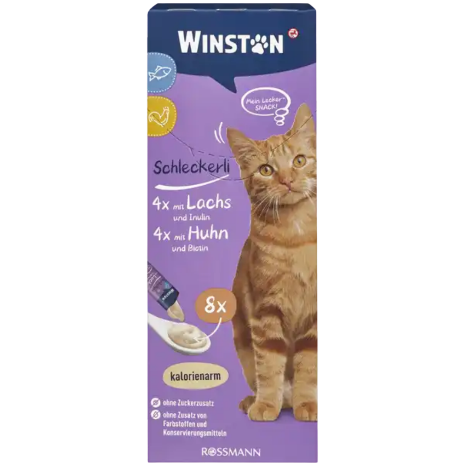 shopify_asset_-_2026-05-31T162944.530.png Winston Cat Treats Salmon, inulin, Chicken & Biotin 8 Tube 120g - Image 1