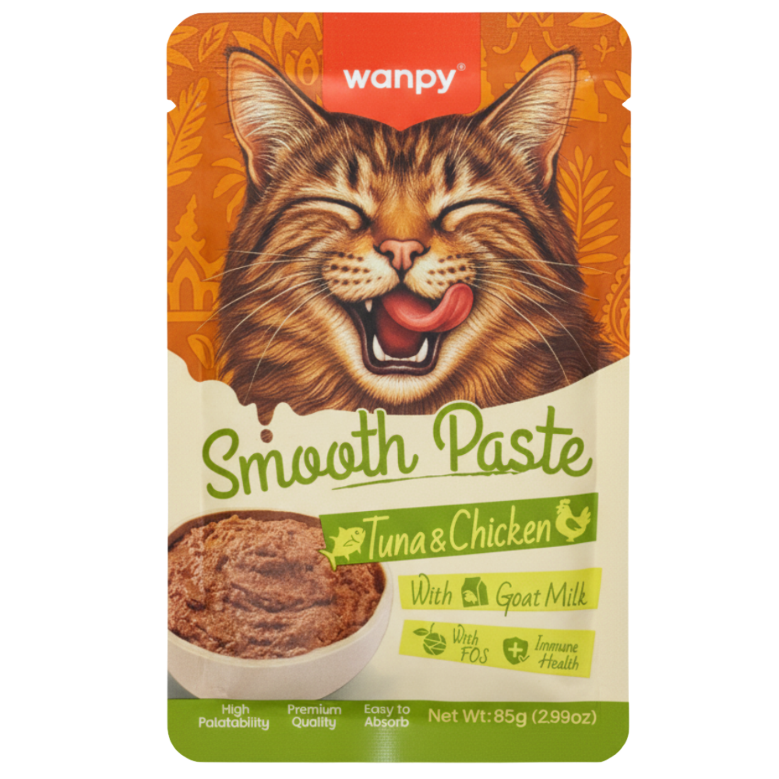 shopify_asset_-_2026-05-31T163154.505.png Wanpy Cat Smooth Paste Tuna & Chicken Pouch 85g - Image 1