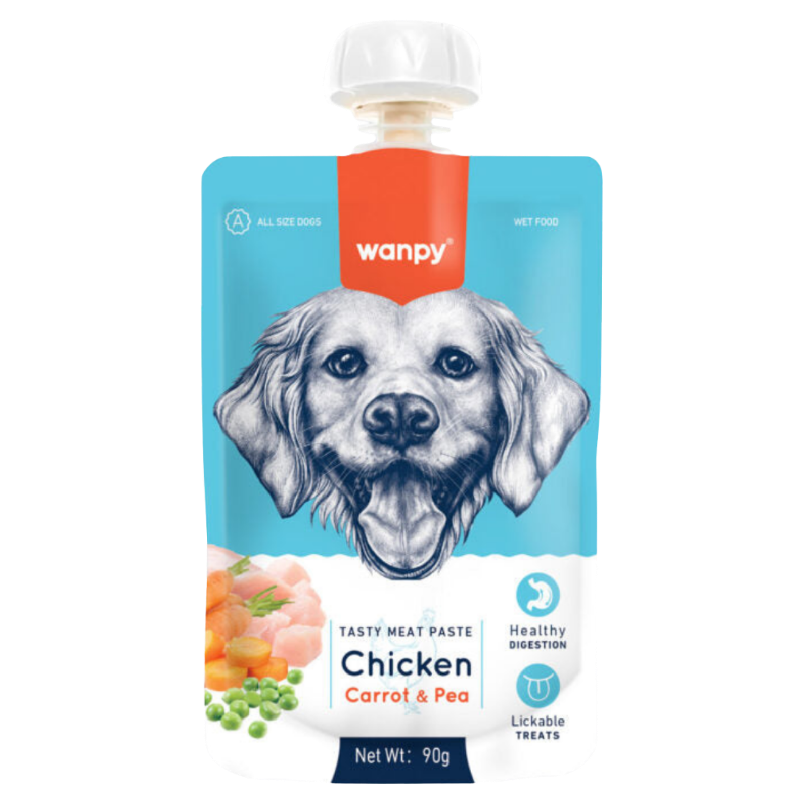 shopify_asset_-_2026-05-31T163840.900.png Wanpy Tasty Meat Paste Chicken with Carrot and Pea for Dogs 90g - Image 1
