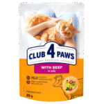 Club 4 Paws Pouch with Beef in Jelly for Adult Cats 85 gr