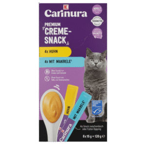 Carinura Premium Creme-Snacks Chicken & Mackerel 8 Tube 120g - Image 1