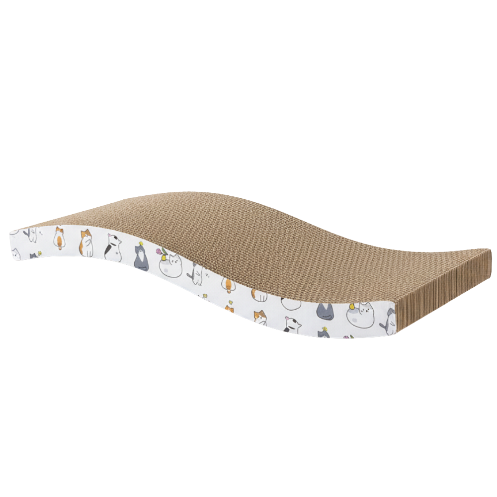 shopify_asset_1000_x_1000_px_-_2026-02-24T221041372.png 1pc Corrugated Cardboard Cat Scratching Post With Catnip 42 Cm * 19 Cm - Image 1