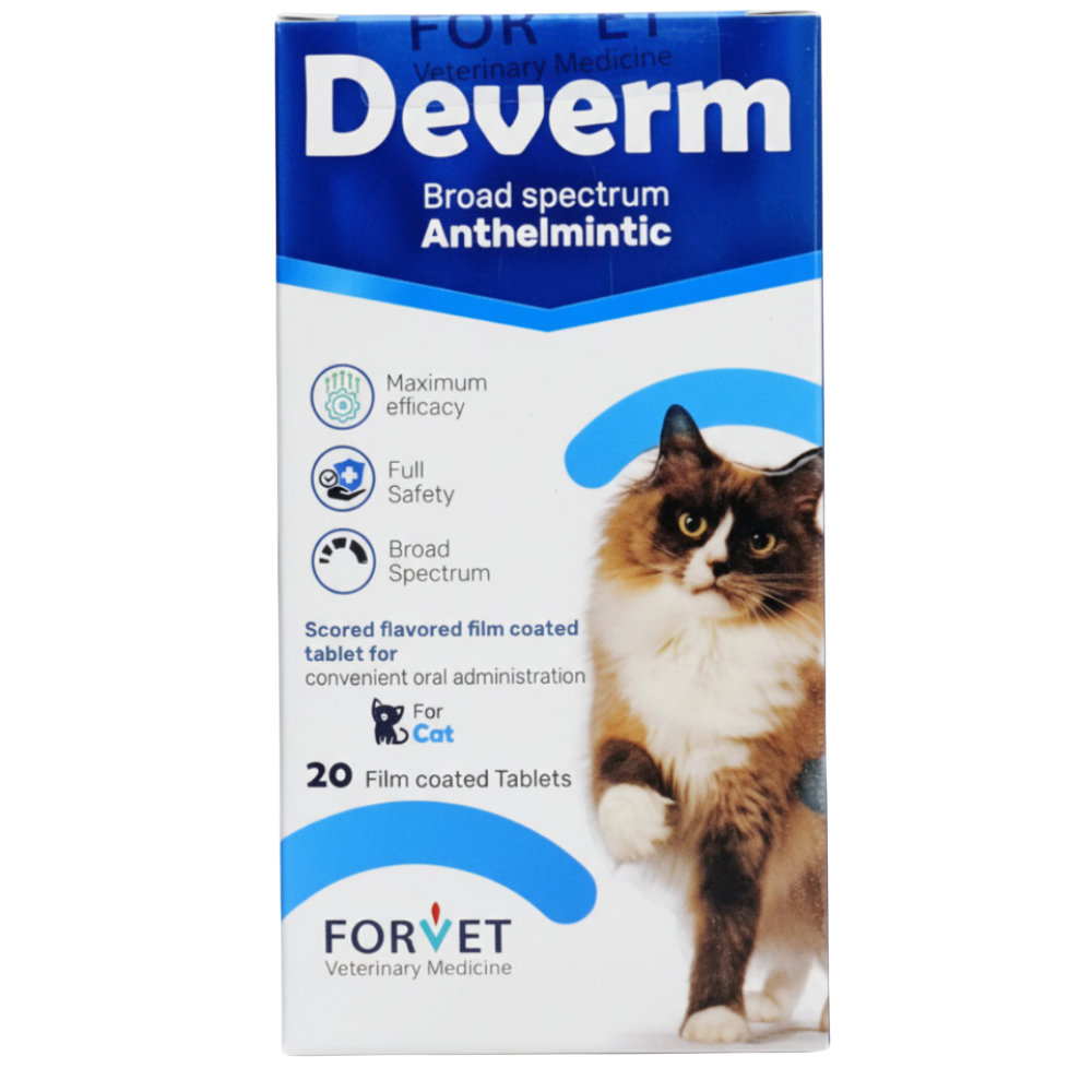 shopify_asset_1000_x_1000_px_22_20260525115714080.png Deverm Broad Spectrum Anthelmintic For Cats 10 Tablets ( 1 Tablet Per 4 Kg ) - Image 1