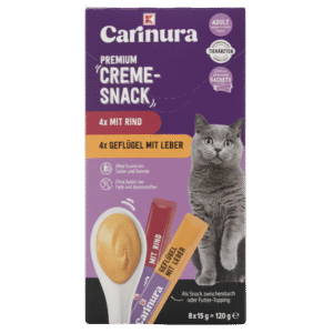 Carinura Premium Creme-Snacks Beef & Poultry with Liver 8 Tube 120g - Image 1