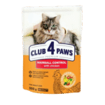 Club 4 Paws Dry Food For Adult Cat Premium Hairball Control With Chicken 300 G