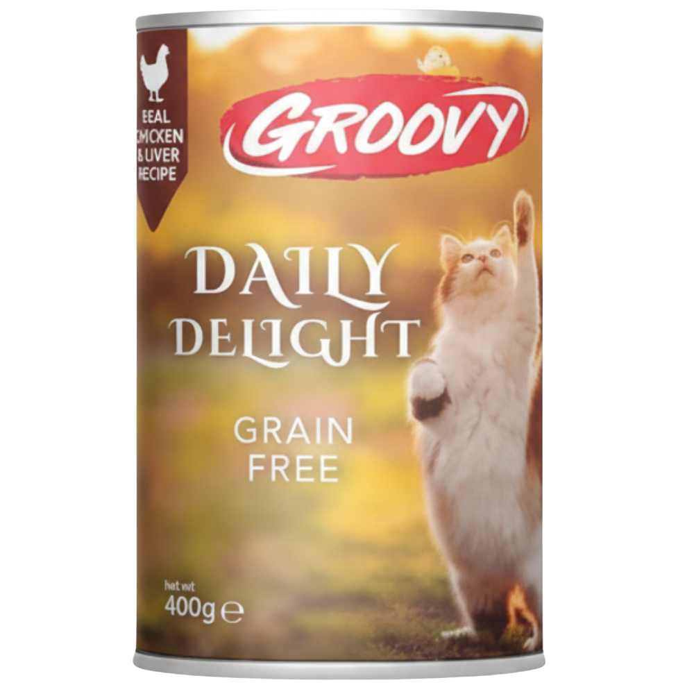 shopify_asset_1000x1000px_-2026-03-11T161348303_9dedeb2d-6338-4cae-bbf4-d9769289dfe6.png Groovy Wet Food For Cats Daily delight chicken & liver 400g - Image 1