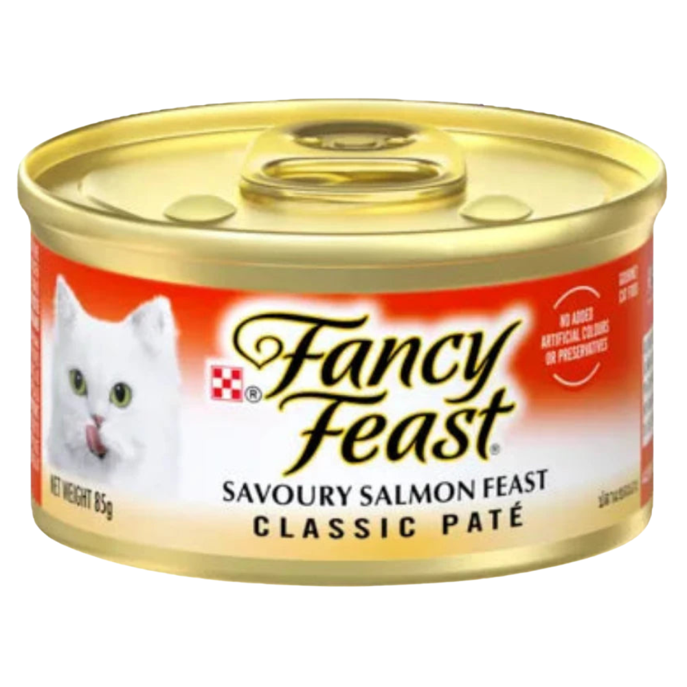 shopify_asset_1000x1000px_-2026-03-19T224036548.png Fancy Feast Classic Pate Savoury Salmon Feast Gourmet Cat Food 85g - Image 1