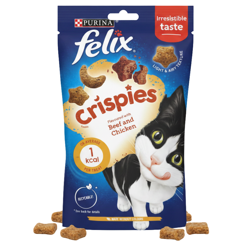 shopify_asset_17_87d2a052-a0c8-4b6b-94e4-a5266e11cd79.png Purina Felix Cispies Treat For Cat Flavour With Beef & Chicken 45 g - Image 1