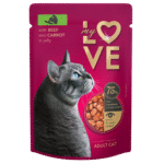 My Love Wet Food For Adult Cat With Beef & Carrot In Jelly 85g