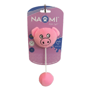 Naomi Pink Pig Plush Cat Toy - Image 1