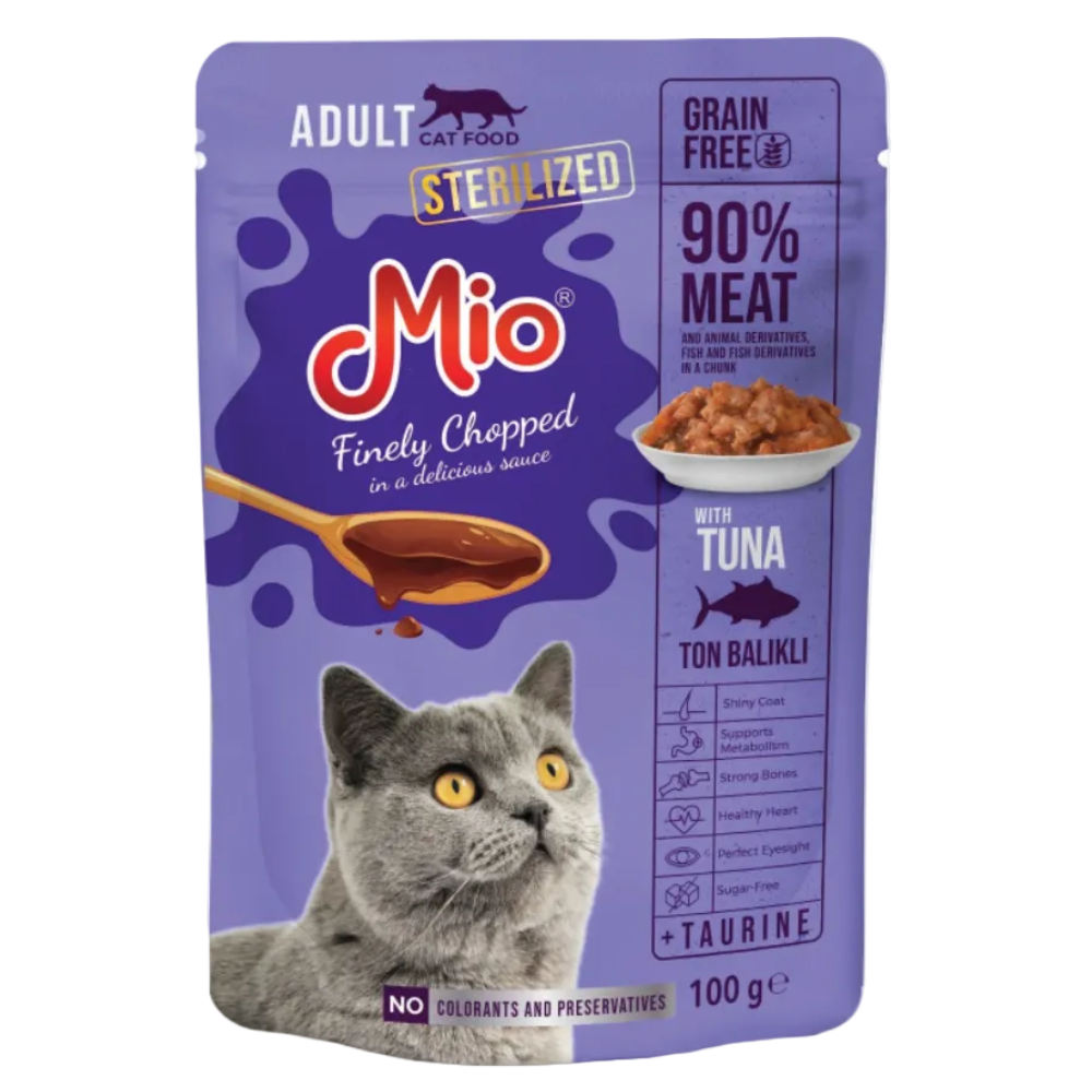 tisert-mio-grain-free-adult-ster.png Mio Cat Wet Food Finely Chopped Tuna 100g - Image 1