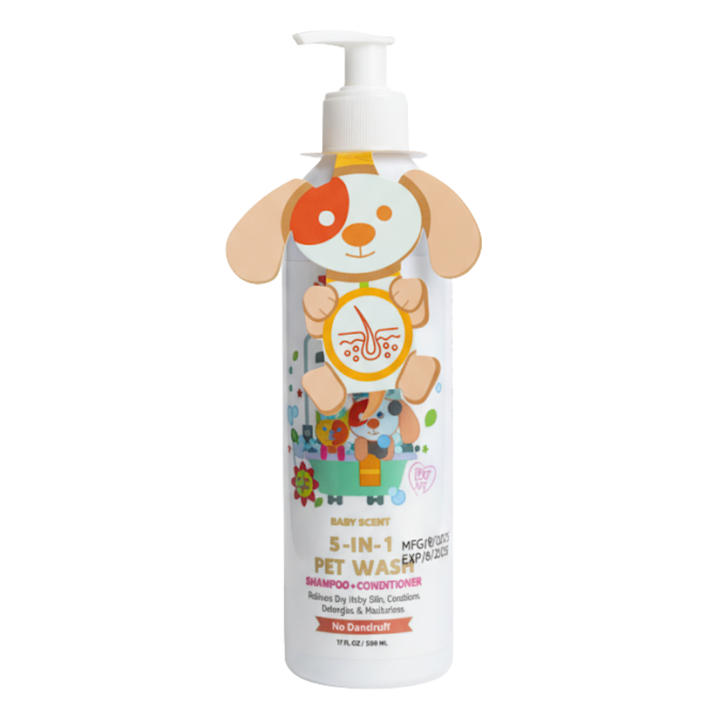 unnamed_1_a020bc9b-b736-4b10-b46d-ab0b8a13afe8_20260607111618686.png Pets Republic Anti Dandruff Shampoo 5 in 1 Baby Scent 500ml - Image 1
