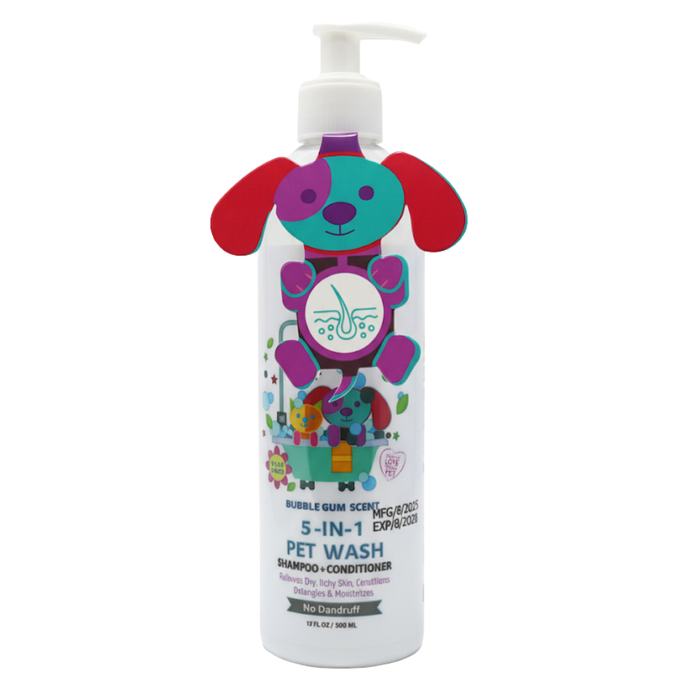 unnamed_c1f07407-e322-403a-a661-fc80f8f43f29_20260607111702832.png Pets Republic Anti Dandruff Shampoo 5 in 1 Bubble Gum 500ml - Image 1