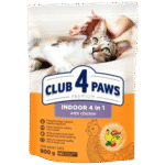 Club 4 Paws Indoor 4in1 Dry Food with Chicken for Adult Cats 900 gr