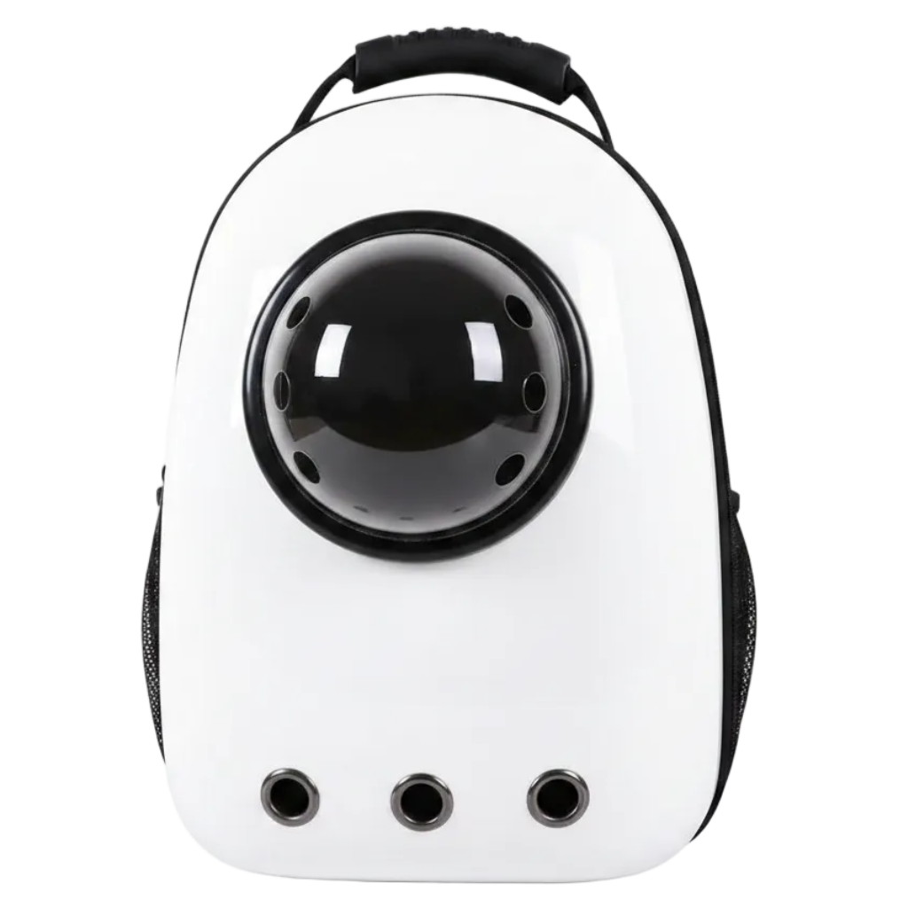 white-cat-space-backpack-front-view.png Pet Carrier Backpack White Size 42*30*25 Cm - Image 1