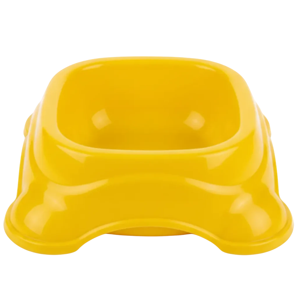 yellow-pet-food-bowl-white-background.png square bowl For pets - Image 1