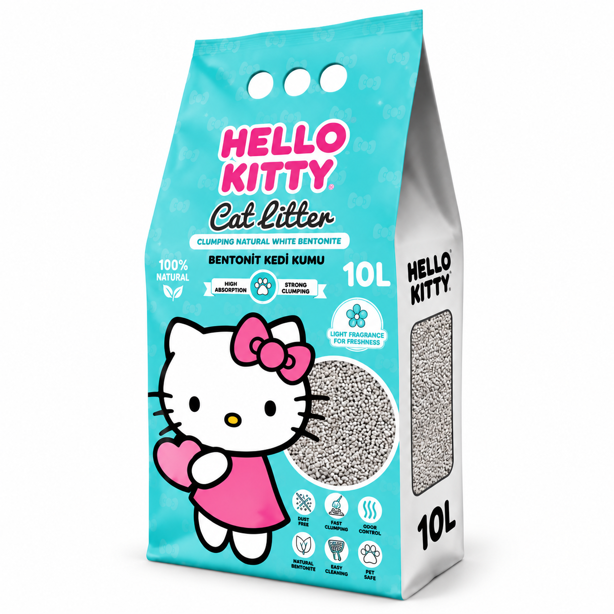 hello-kitty-cat-litter-10L-teal HELLO KITTY CAT LITT MARSEILLE SOAP 10L - Image 1