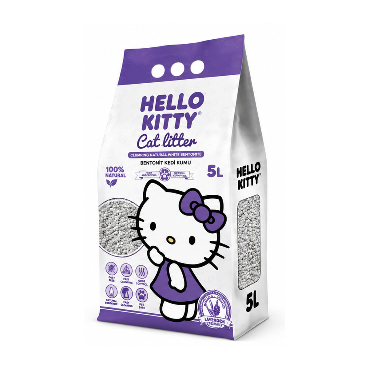 hello-kitty-cat-litter-5L-lavender HELLO KITTY CAT LITT LAVENDER 5L - Image 1