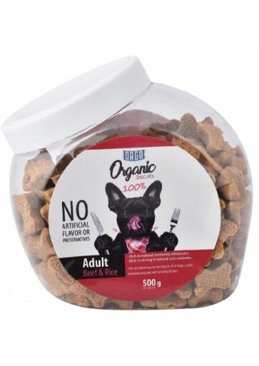 Orgo Biscuits For Adult Dogs With Beef And Rice 500 gm