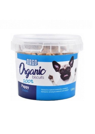 Orgo Organic Biscuit Treats with Chicken for Puppies 150 gr